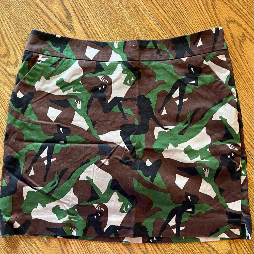 Loudmouth Green Brown Black Camouflage Print Women's Skirt